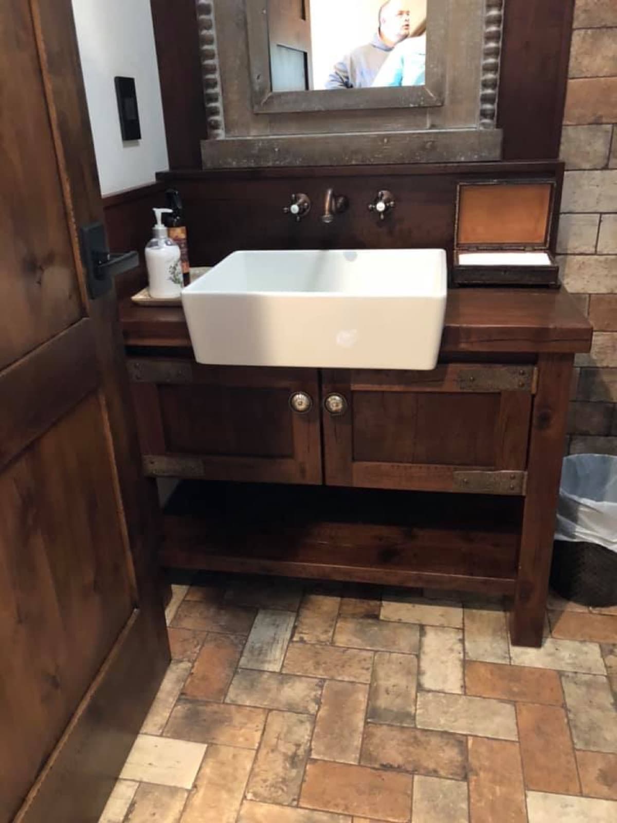 Custom white bathroom vanity