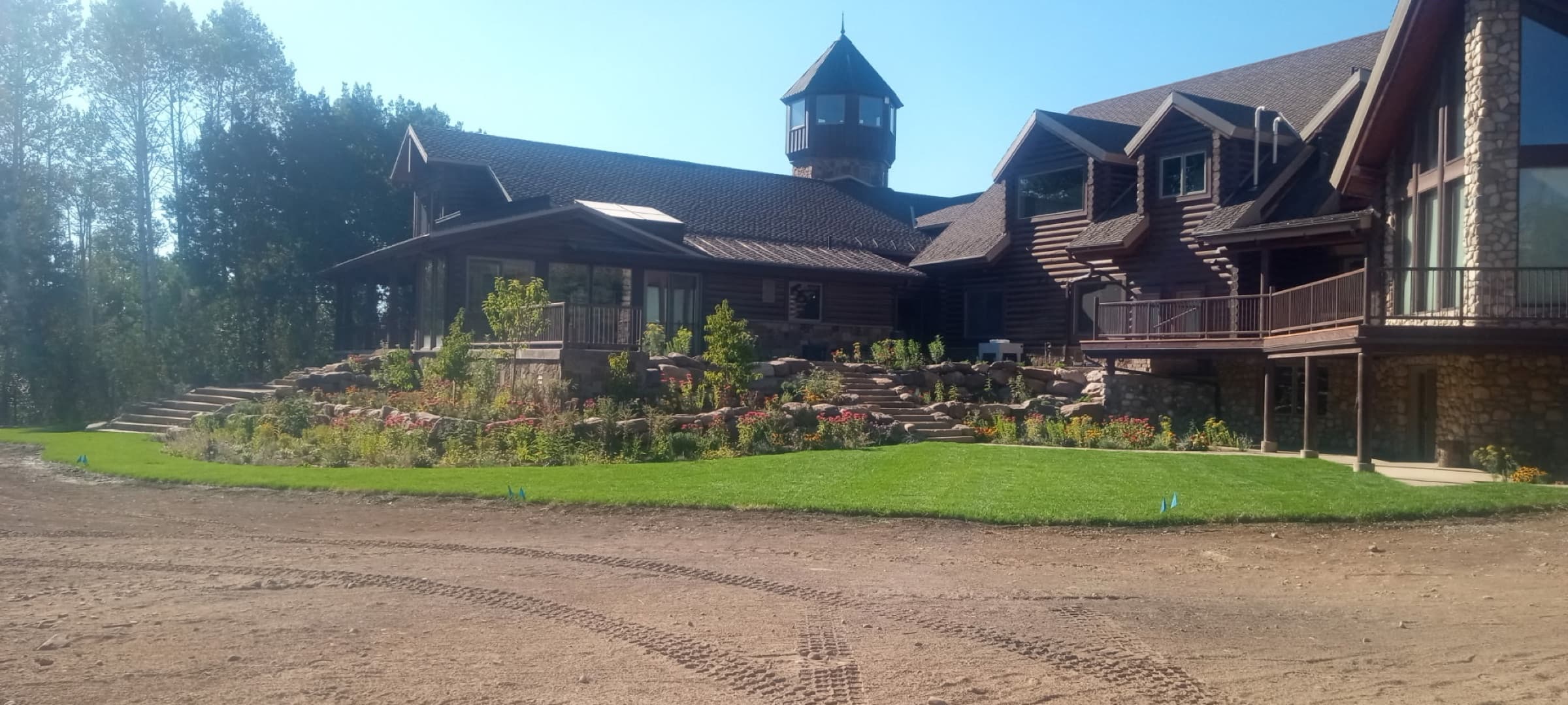 Log lodge home with custom timber work