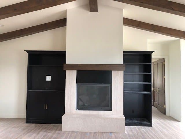 Modern black built-in cabinetry wall