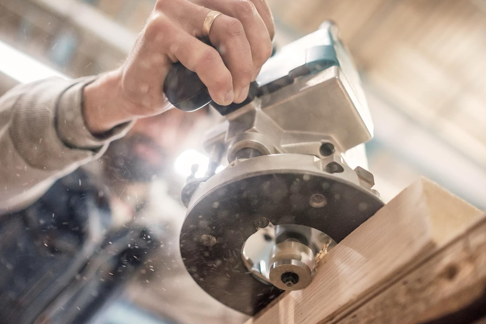 Cutting custom millwork in the Peterson shop